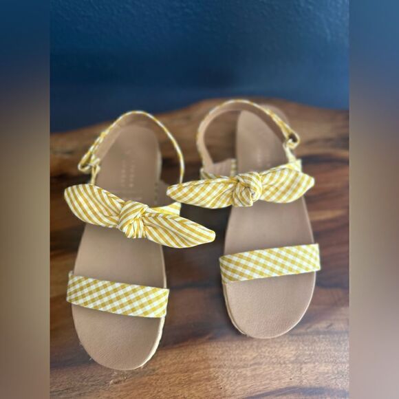 NWOT Yellow and white gingham sandals, sz 7 - Picture 5 of 7